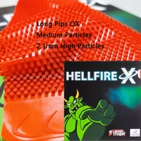 Hellfire tenis de mesa goma buey Alemania partículas súper medianas espinillas largas buey goma de Ping Pong suave características de giro únicas