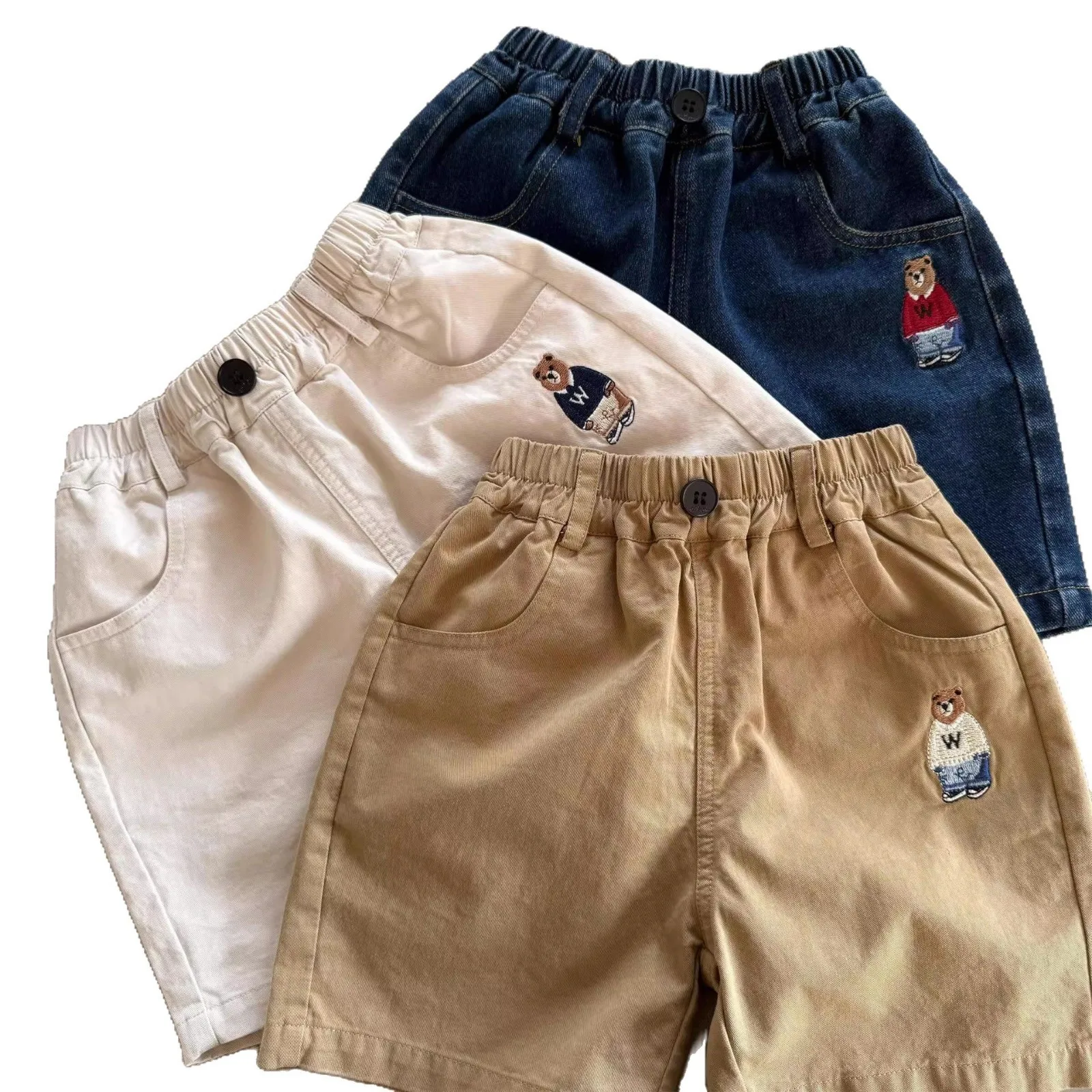 

1-6T Blue Black Summer Boy' Shorts Pant Baby Denim Jeans Breathable Cotton Casual Cloths Outdoor Children Cool Shorts