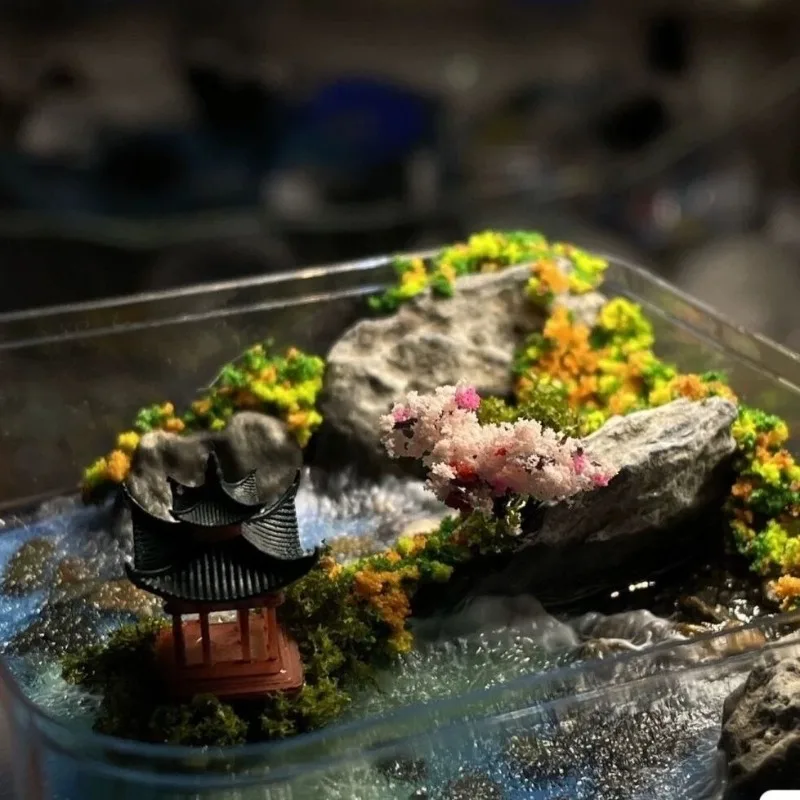 

Chinese Miniature Landscape Pocket Island Creative Gift Mini Diorama Desktop Mountain Water Decor Trending Viral Home Ornament