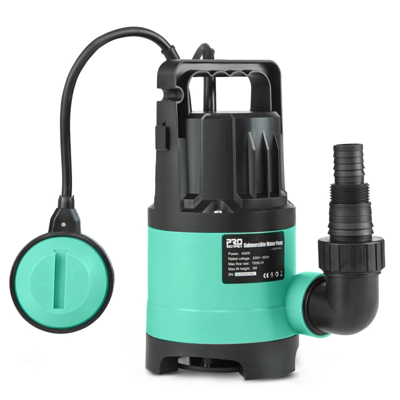 400W Submersible Water Pump 7500L/H Utility Thermoplastic Electric Portable Transfer Pool Pond Draining Sump Pump by PROSTORMER