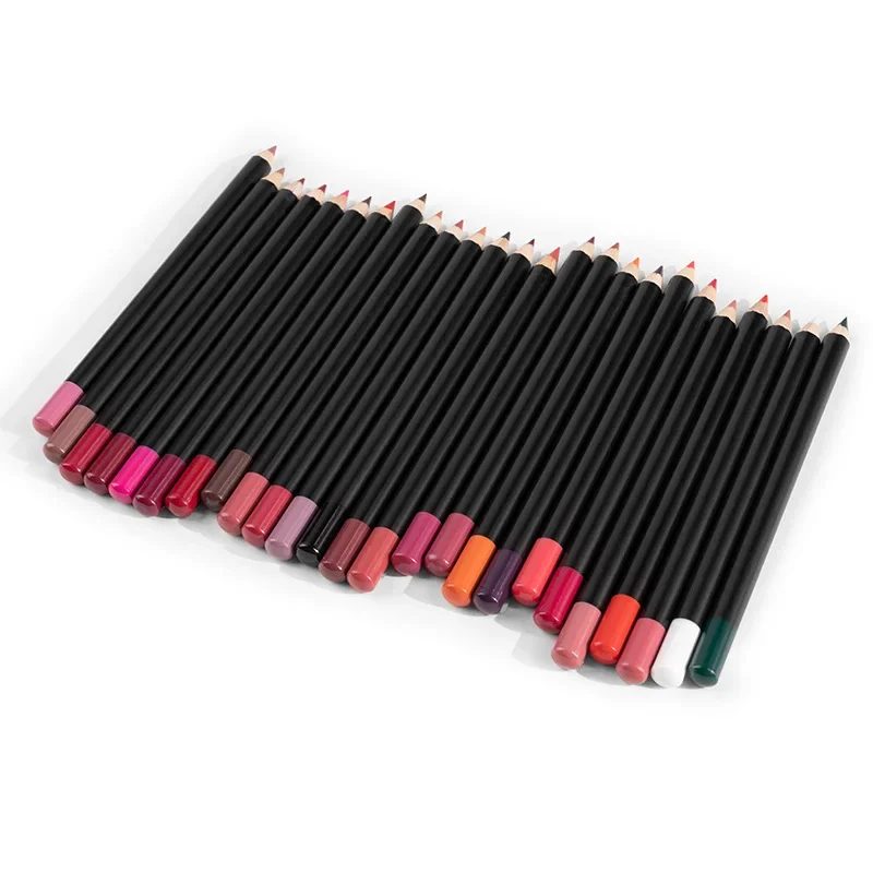 25 colori legno affilabile Vegan Lipliner Private Label multifunzionale Eyeliner sopracciglio Lip Liner matita rossetto all'ingrosso