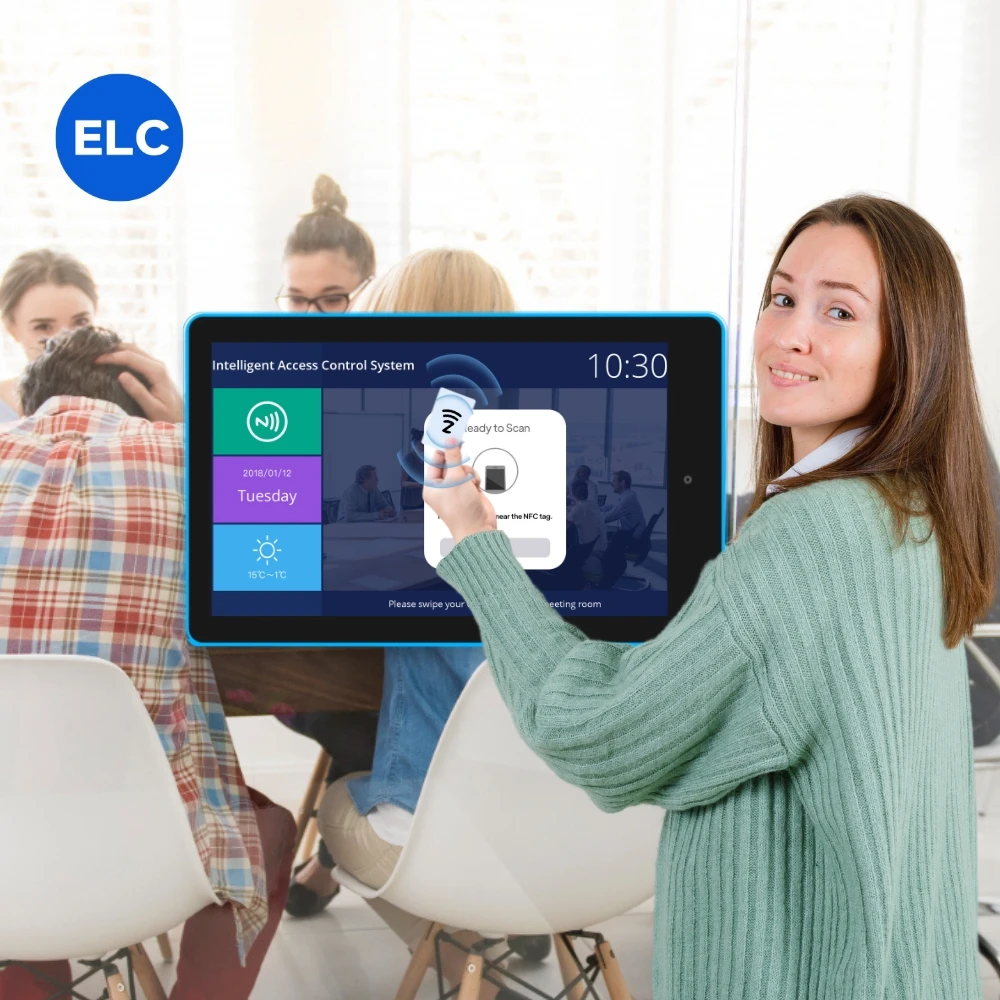 Wall Mount 10.1 Inch Android NFC Tablet Meeting Room Touch Screen Surrounding Led Light Android 11 Tablette PC Control Panel