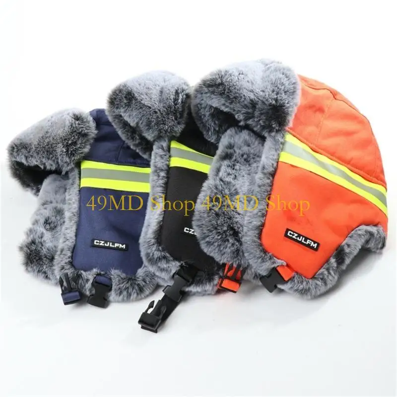 49MD Thermals Riding Cap With Integrated Ear Protectors Reflective Night Visibility For Outdoor Activities Skiing Hiking
