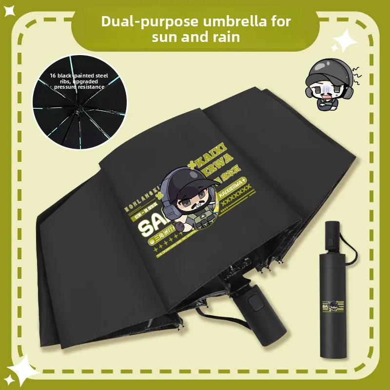 

Delta Operation Umbrella Red Wolf Bee Doctor UV Protection Sunade Rainproof Double Use Umbrella Home Daily Use Iron Sti
