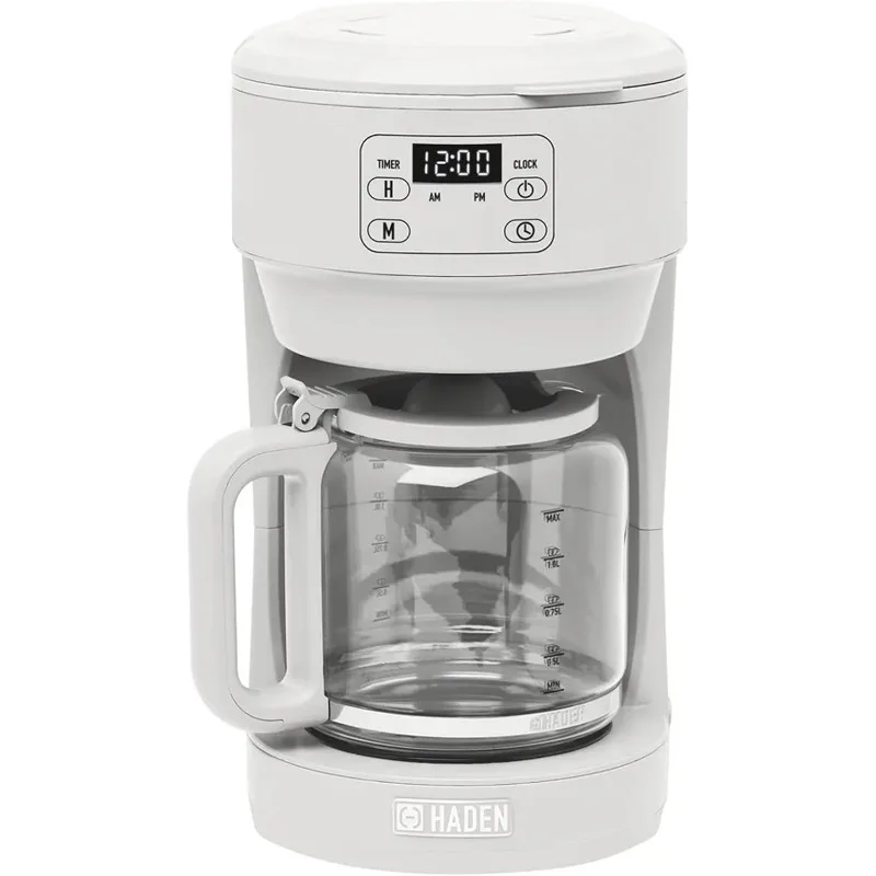 

Haden Chelsea 10 Cup Digital Drip Coffee Maker with Glass Carafe, Ivory & Chrome