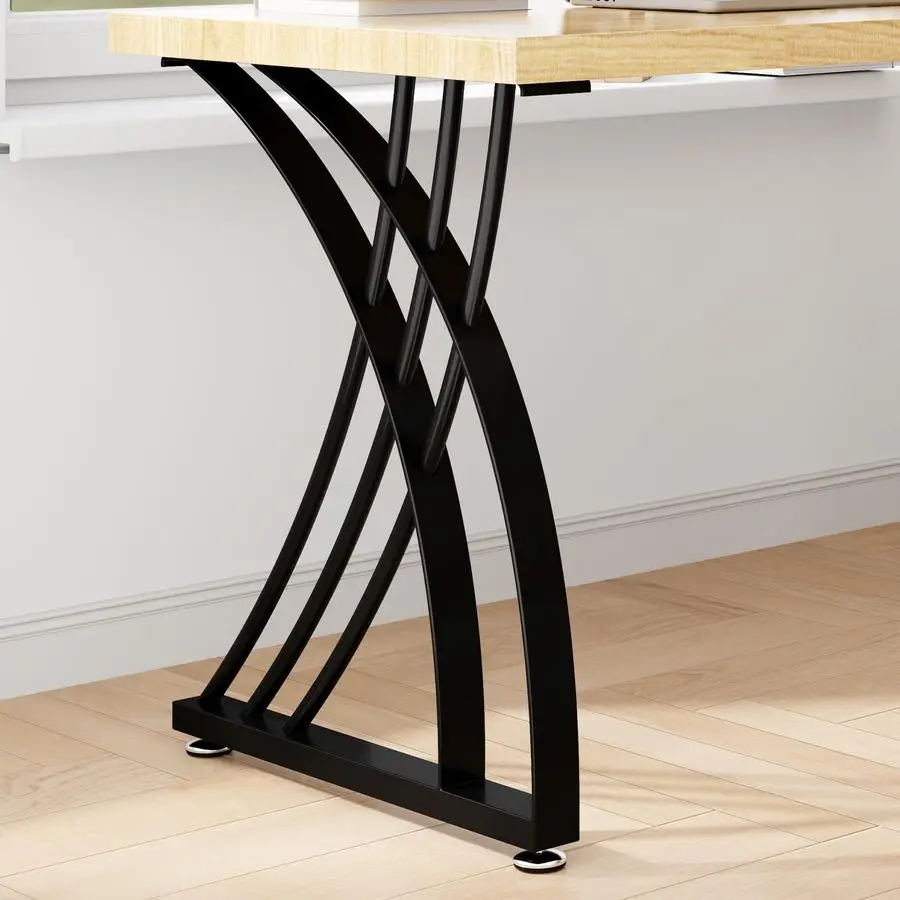 

Table Legs 28 H x 24 W Furniture Desk Bench Dining Table Legs Z Shape Heavy Duty Desk Legs with Adjustable Feet Set of 2 Black