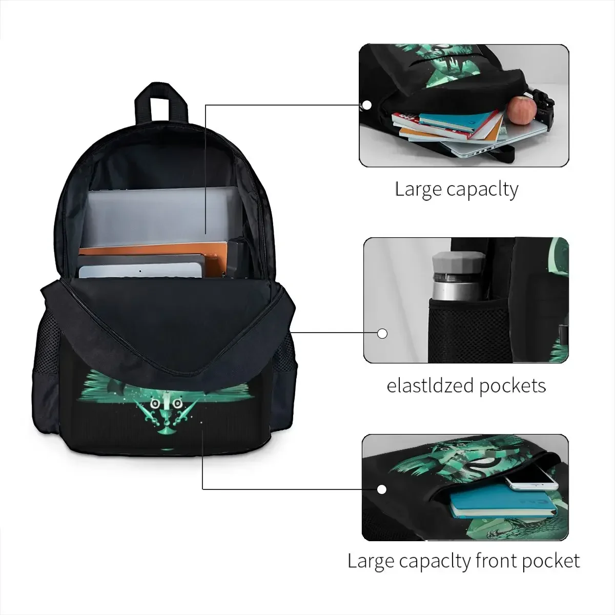 House Of Slytherin Viper Large Capacity Backpack Fashion Backpack Storage Bag Multi-function