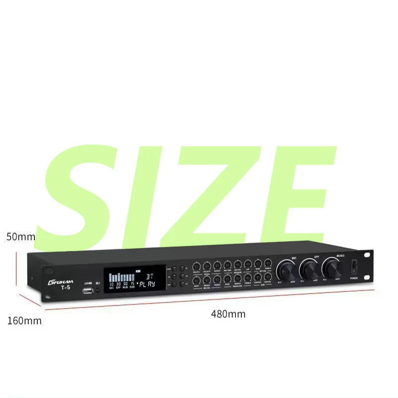 Processore preamplificatore audio FUHAM T-5 con eccitatore vocale e Bluetooth - 48DSP antiriflesso per karaoke, spettacoli teatrali,