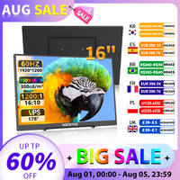 HGFRTEE 16 inch Portable Monitor 100%sRGB FHD 60HZ Laptop Monitor VESA Hole Eye Care External Second Screen for PC Phone MAC