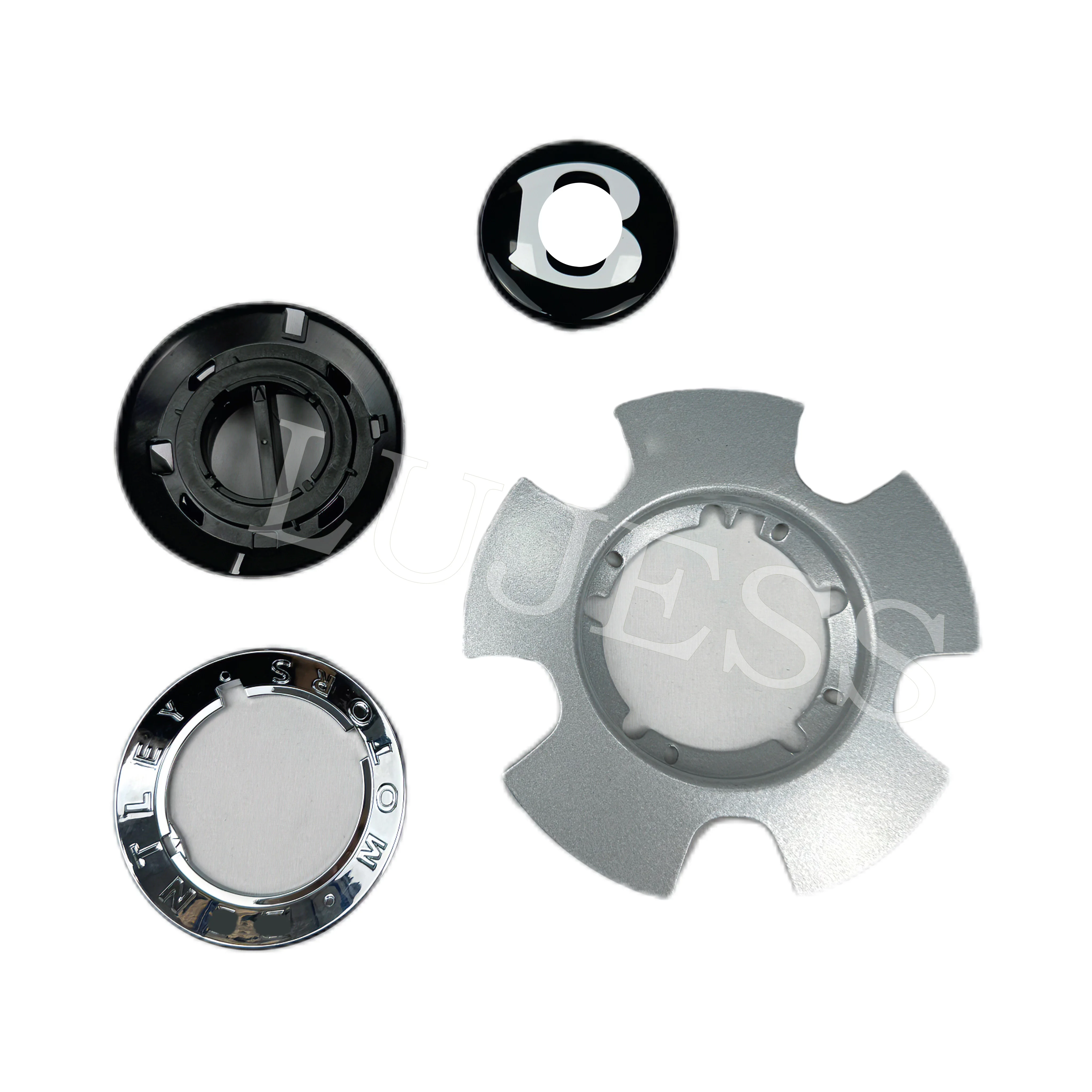 

Колпак колесный для Bentley Flying Spur, OEM 3W0601161CP, центральная заглушка ступицы колеса, серебристо-черный, новый, для автомобильных дисков