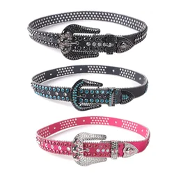 Fashion Unisex Rhinestone Belt Punk Rock Trend Sequins Inlaid Diamonds Waistband Jeans Luxury Designer Accessories bb Belt