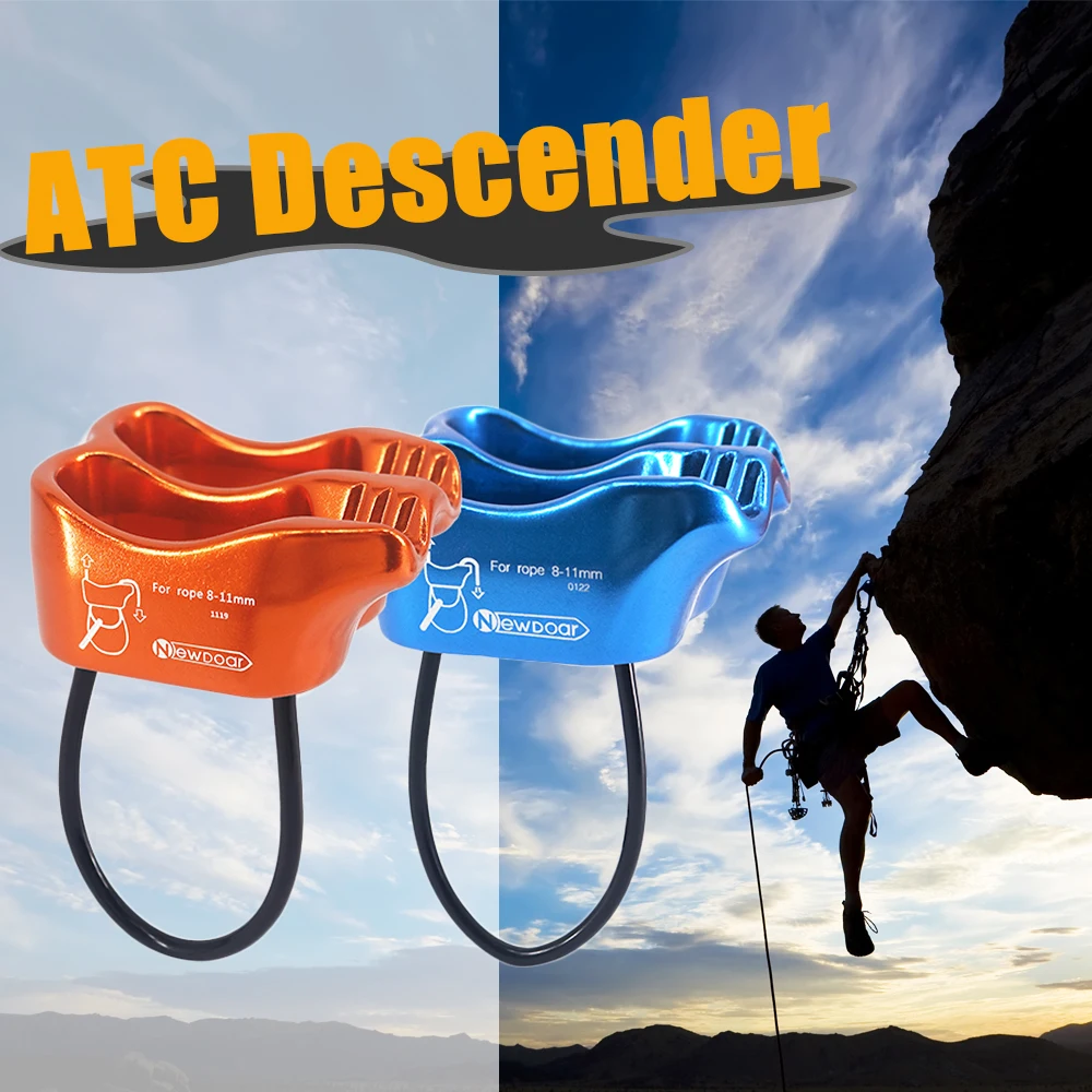 

Climbing Abseiling Belay Device ATC Rappelling Descender 25KN V-grooved Equipment