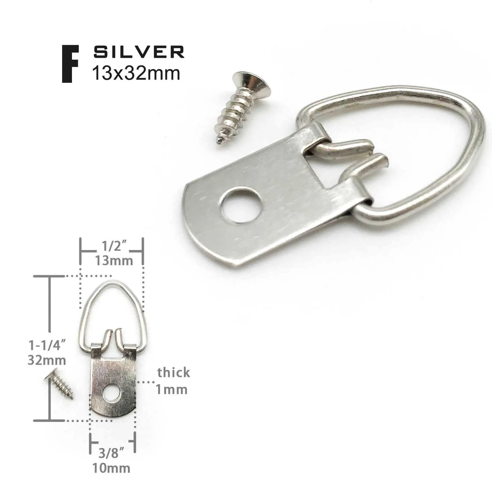 HZYUEGOU 25 Stück Goldene, Silberne und Schwarze Dreieckige D-Ringe zum Aufhängen von Ölgemälden, Spiegeln, Bilderrahmen, Kunstwerken und Fotowänden – Detail 5