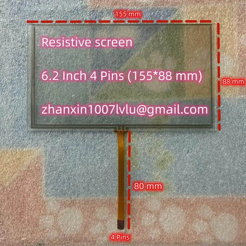 New 6.2 Inch 4 Pins Tela Resistiva Touch Screen Glass Digitizer 155mm*88mm Car DVD Multimedia Player Navigation Radio