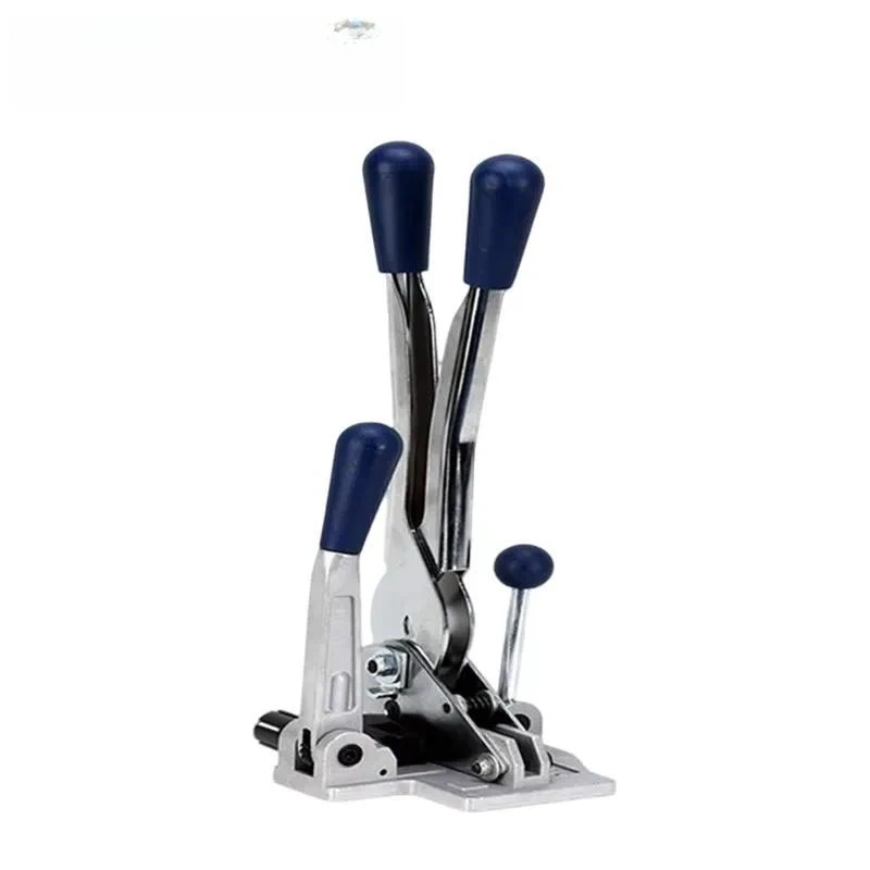 S13 ergonomic hand-held tensioning and sealing machine for 13mm metal belts in heavy-duty packaging operations, multi-purpose