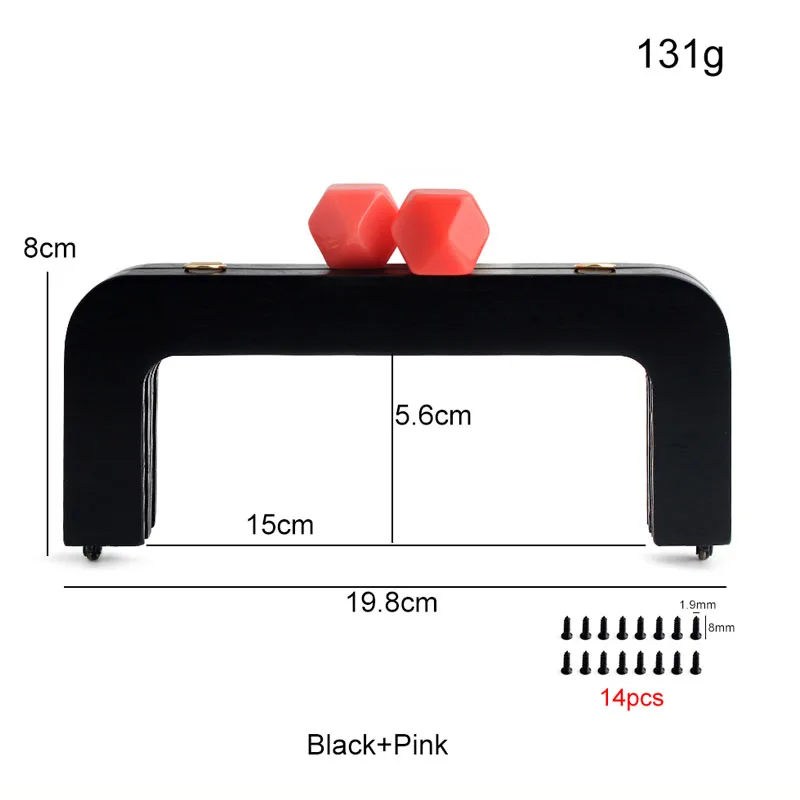 1PC/2PCS 19.8cm * 8cm Żywica Głowa Czarna Drewniana Torba Uchwyt Cukierkowy Kolor Żywica Głowa Portfel Zatrzask Ramka DIY Tworzenie Portfela — zdjęcie 3