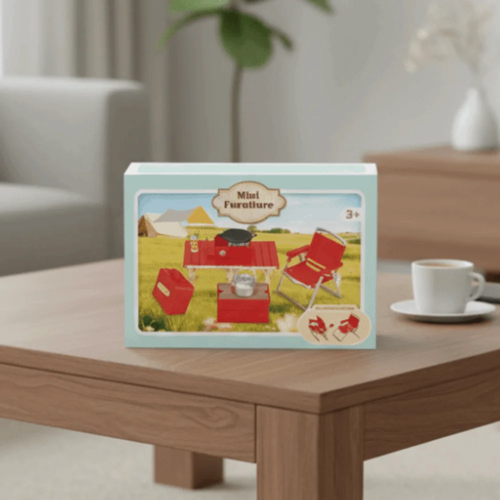 Simulation Model Miniature Camping Picnic Set Pretend Play 1:12 Dollhouse Folding Chair Gas Stoves Model Role Play