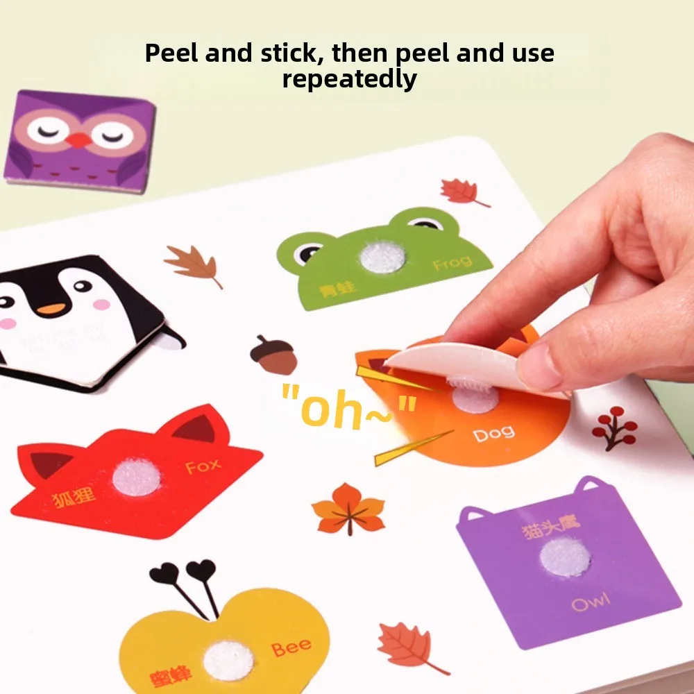 Nuovi adesivi per scene Montessori per bambini Puzzle manuale fai-da-te Libri riutilizzabili Cartoon Learning Cognition per regalo per bambini