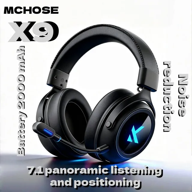 MCHOSE X9 casque de jeu sans fil Bluetooth 2.4G trois modes e-sports réduction du bruit casque ordinateur de bureau casque FPS 1