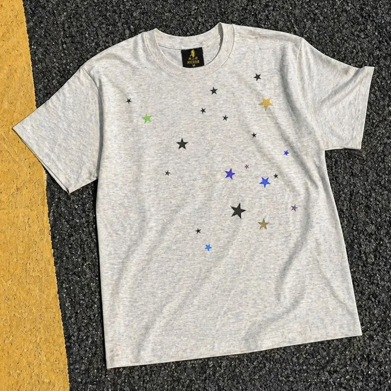 Loose Fit Cotton T-Shirt Unisex Short Sleeve Double Thread UPUPXIA Hero Print Sweat Absorbent round Neck Casual Summer Top