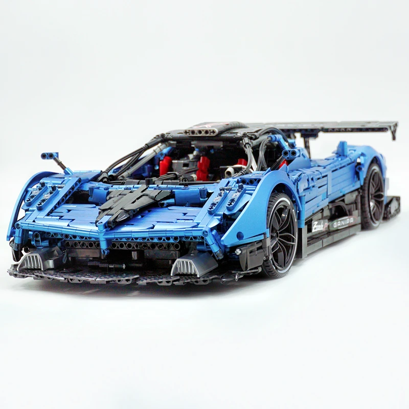 MOC ZondaR Paganii Bright Body 4500pcs Super Car Sportcar 1:8 High-tech LOX Technology Accessory Building Blocks Bricks Toys