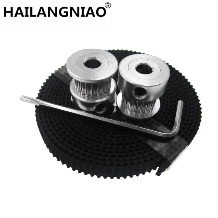 2 قطعة GT2 16 الأسنان تتحمل 5 مللي متر توقيت بكرة و 2 متر GT2-6mm فتح GT2 حزام للطابعة ثلاثية الأبعاد بالجملة أفضل جودة