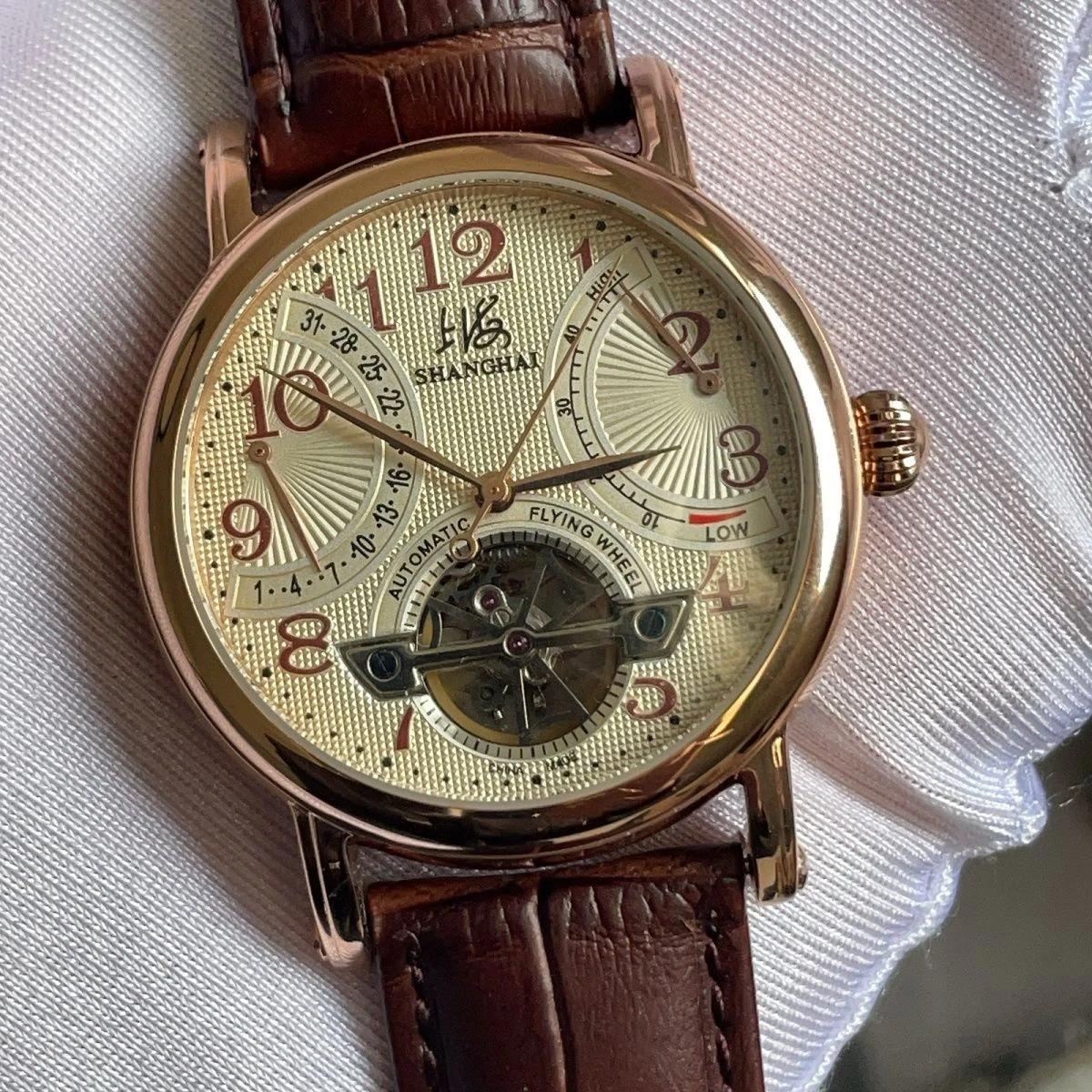 Men's Skeletonised Flying Tourbillon Mechanical Watch ST25 Movement Multi-Function Display Water-Resistant Design