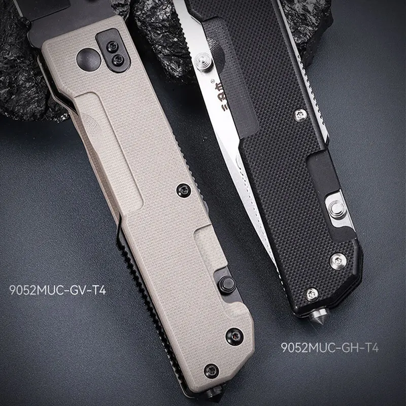 SANRENMU 9052 Multifunctional Folding Knife Outdoor Camping Survival Tool Edc Pocket Folding Knife 12c27 Blade G10 Handle