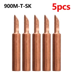 5pcs Pure Copper Soldering Iron Tips 900M-T Lead-Free Welding Tip Head 900M-T IS/I/B/K/SK/0.8D/1.2D/1.6D/2.4D/3.2D/1C/2C/3C/4C