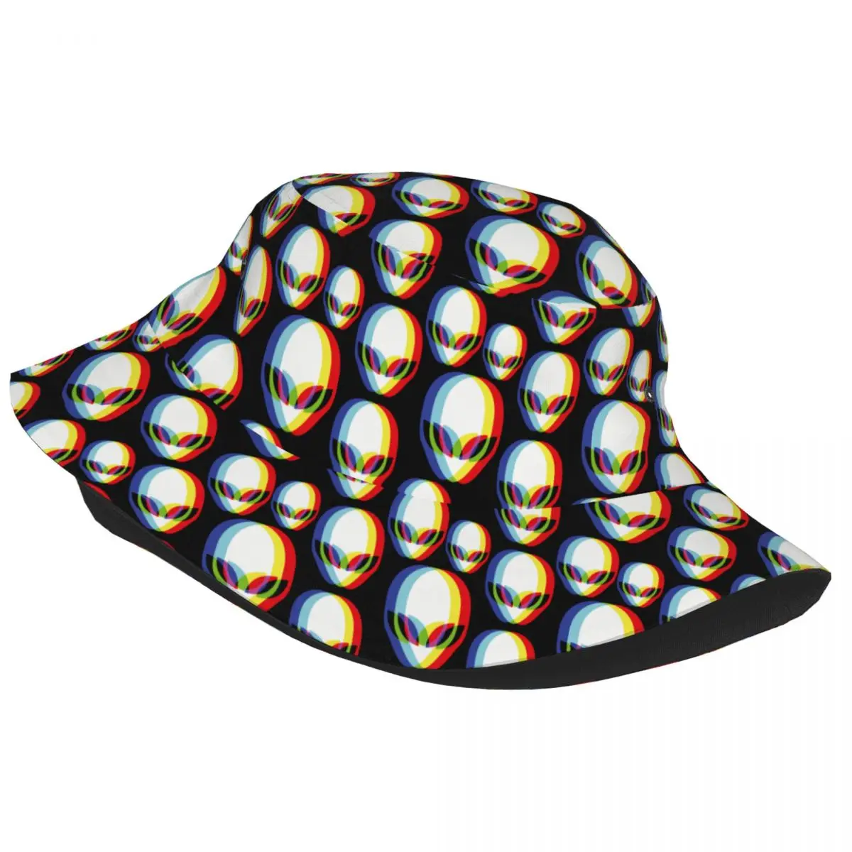 Hip Hop Psychedelic 3d Alien Fashion Bucket Hat Men Women Fishing Hats Trippy Aliens Merch Vocation Getaway Headwear Aesthetic