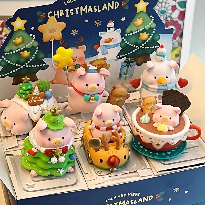 LuLu The Piggy Christmas Land Series Blind Box Toy Action Figure Toys Dolls Mystery Model Xmas Ornament Girls Surprised Gift