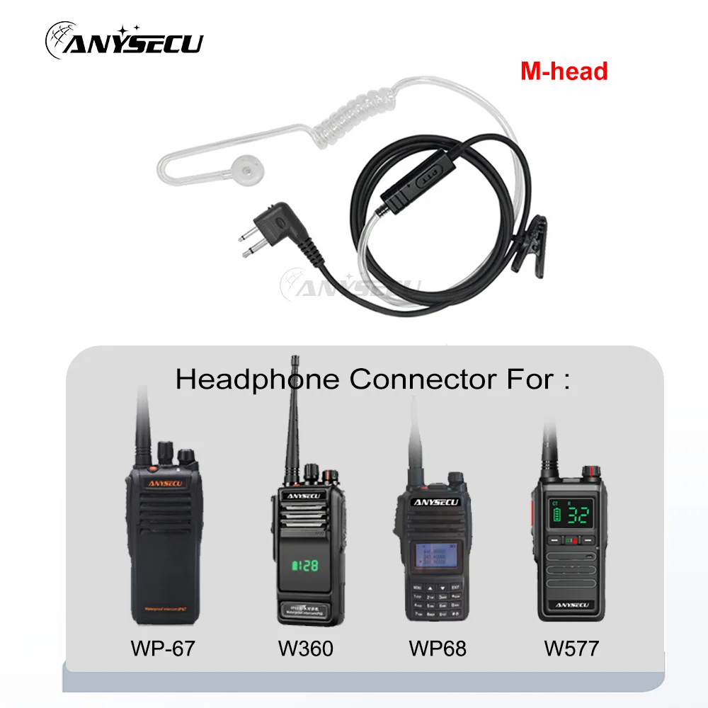 2-poliger G-förmiger Ohrbügel-Headset-Ohrhörer PTT-Lautstärke einstellen für Baofeng UV-32 UV-21 PRO Quansheng K5 8 K6 Walkie Talkie