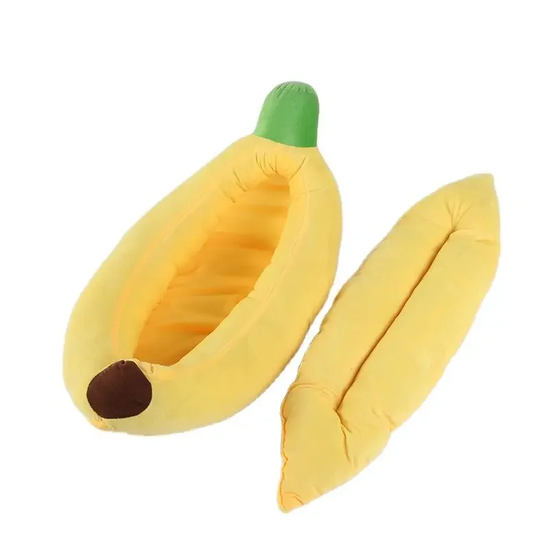 Banana Pet Dog Beds Fully Removable and Washable Pet Banana Nest Pet Mat Kennel High Quality Cotton Kennel with Zipper