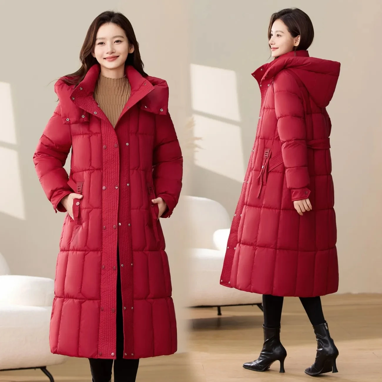 Giacca invernale da donna Piumini lunghi Parka caldi 2025 Cappotti imbottiti in cotone trapuntato spesso casual da donna nuova Parka Outwear