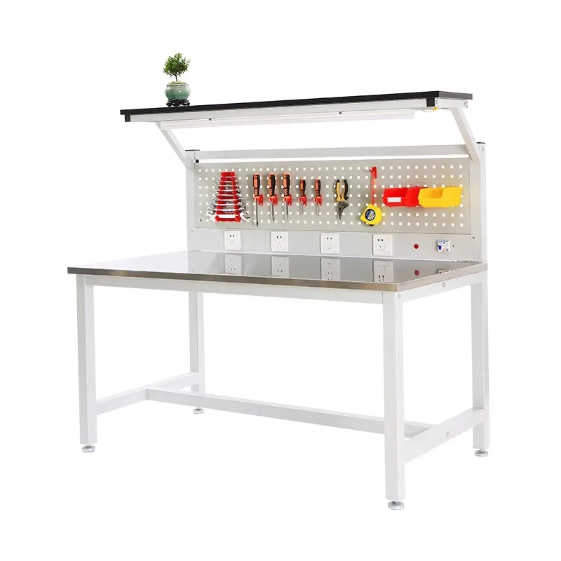 Stainless steel workbench factory workshop assembly line anti-static table with hanging plate experimental inspection