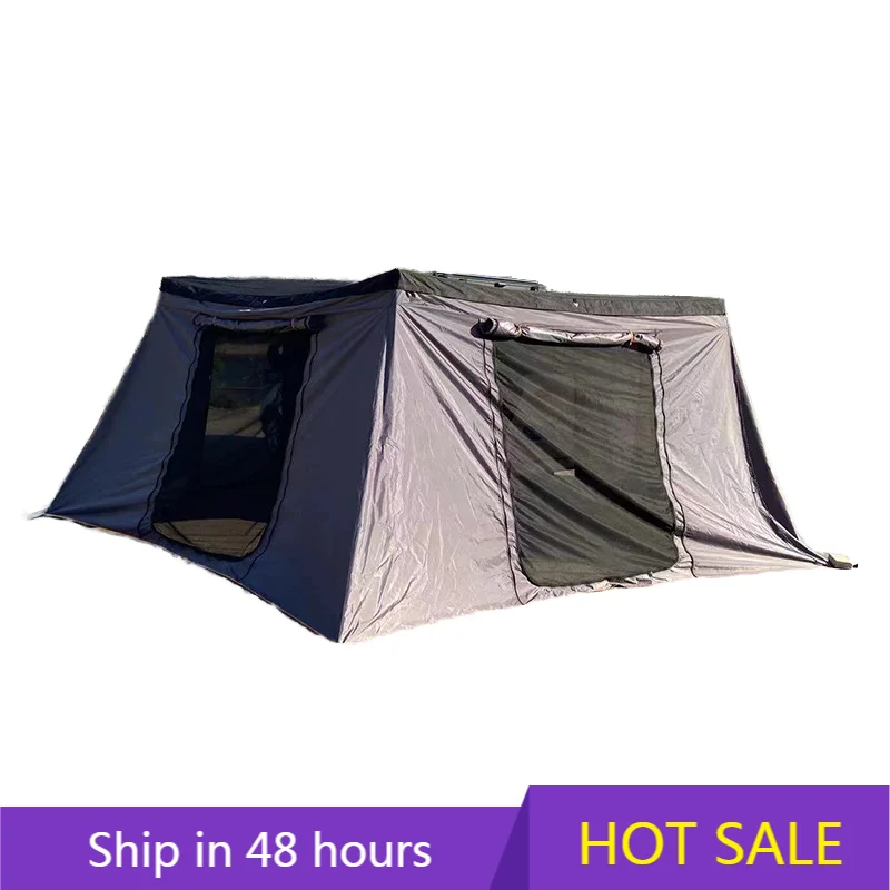 

Factory New Outdoor Three-season Roof Top Tent Black Oxford Waterproof One Bedroom Camping Canopy
