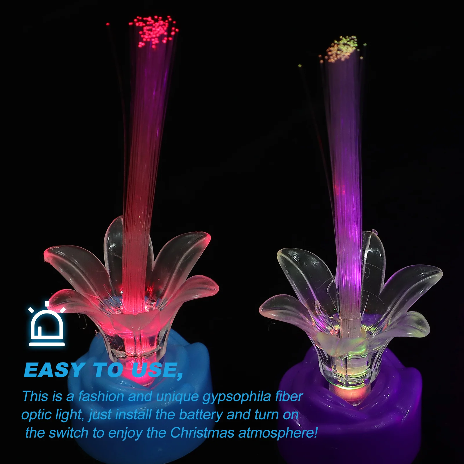 

10pcs Fiber Optic Lamp Multicolor Gypsophila Light Led Night Light For Christmas Wedding Party Home Office Decor Gift