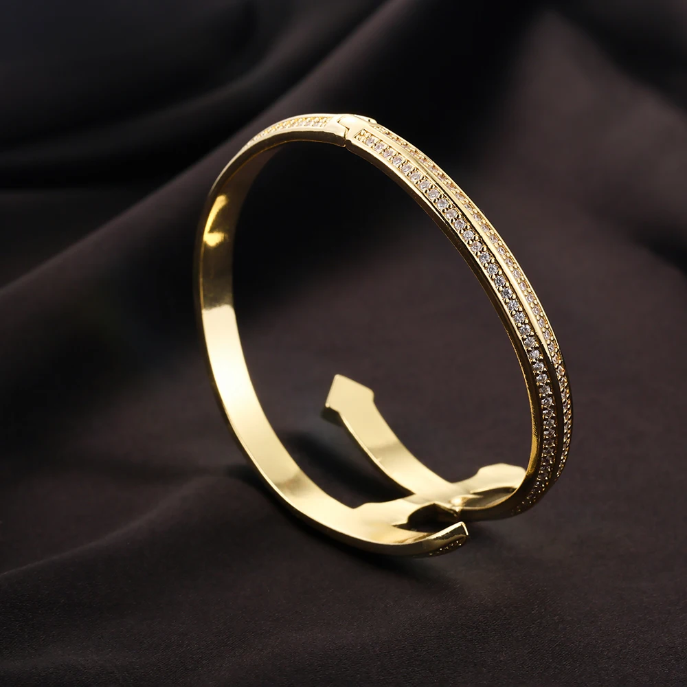 مثلج خارج بلينغ زركون تشيكوسلوفاكيا الصليب السيف سوار للرجال الصبي المفتوحة حجم الذهب اللون سيف العدالة الإسورة الهيب هوب مجوهرات الولايات المتحدة #3