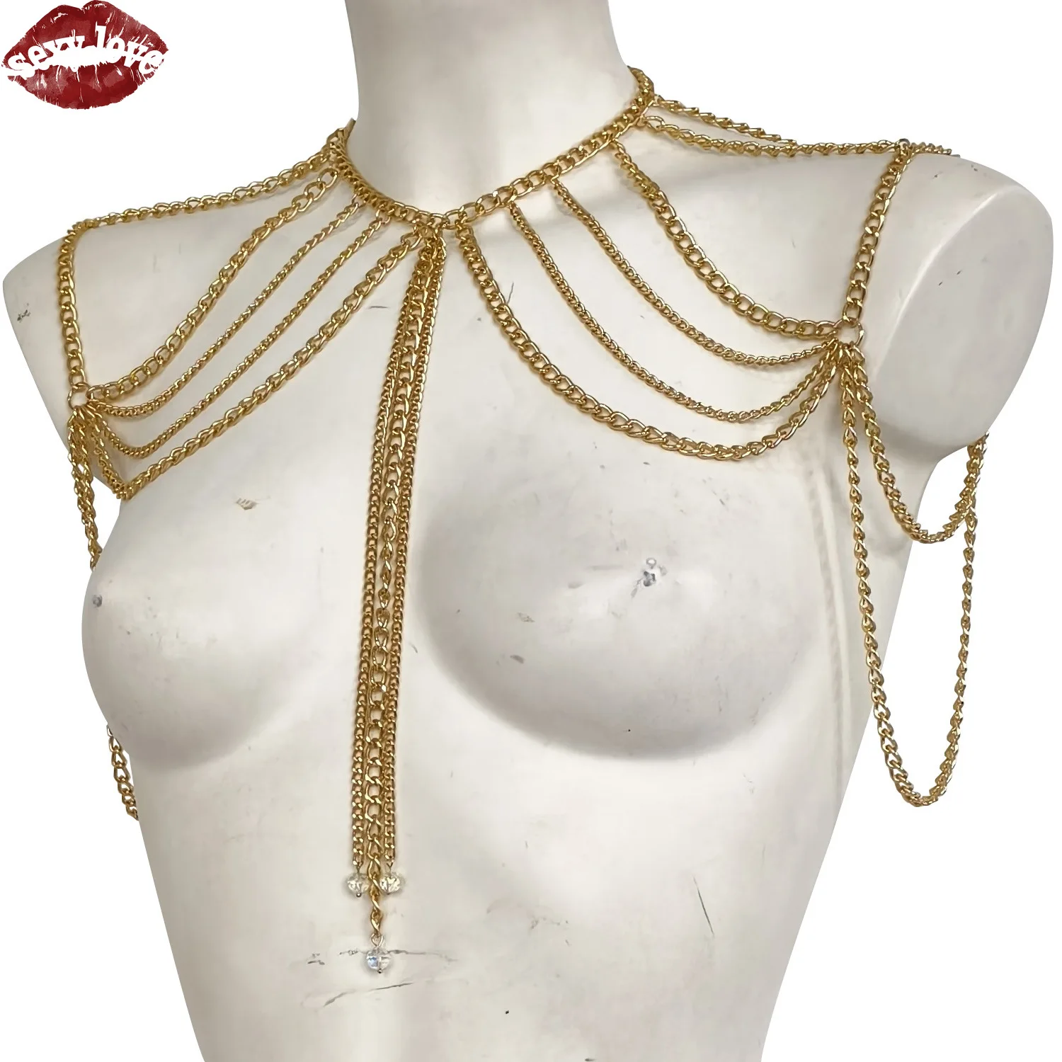 إكسسوارات عصرية ومثيرة للنساء، سلسلة كتف مجوفة مثيرة، حفلة فتاة حارة، شرابة، سلسلة جسم نسائية #6