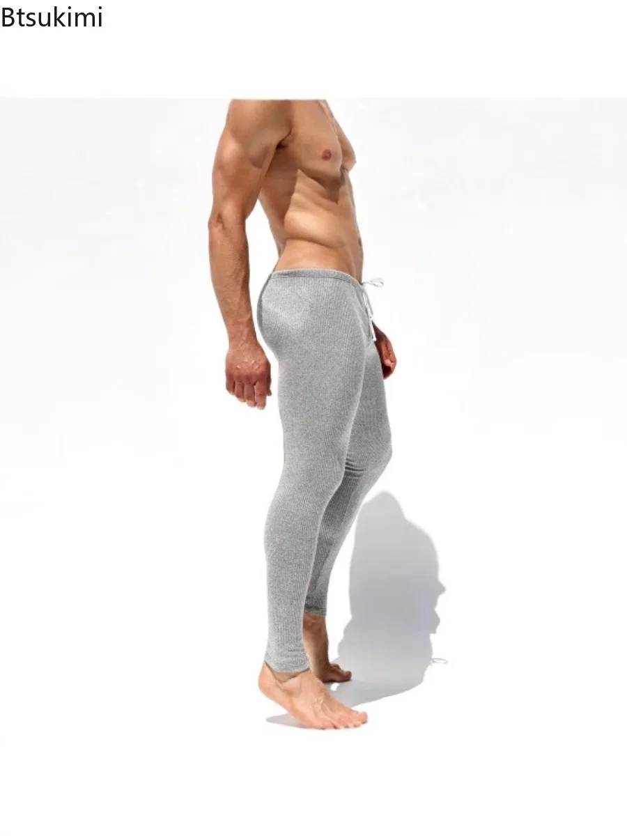 Männer Herbst Winter Casual Elastische Gestrickte Hosen Weiche Warme Hosen für Nachtwäsche Männer Slim-fit Elastische Fitness Hosen Schlaf böden