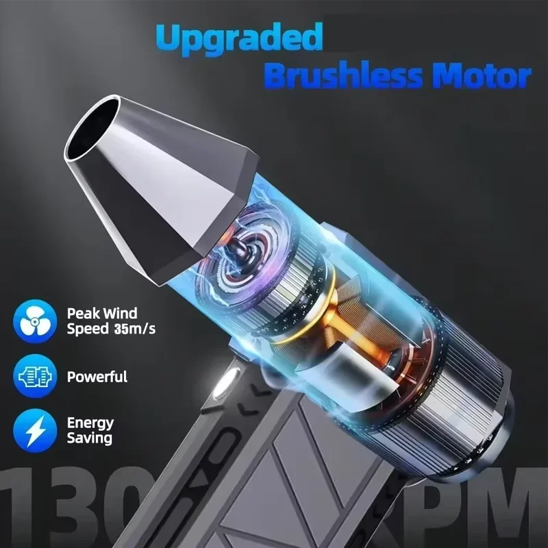 130000 دورة في الدقيقة منفاخ هواء صغير محمول باليد مروحة توربو كهربائية منفاخ الغبار الصناعي فرش السيارات منفاخ عنيف سرعة الرياح 35 متر/الثانية