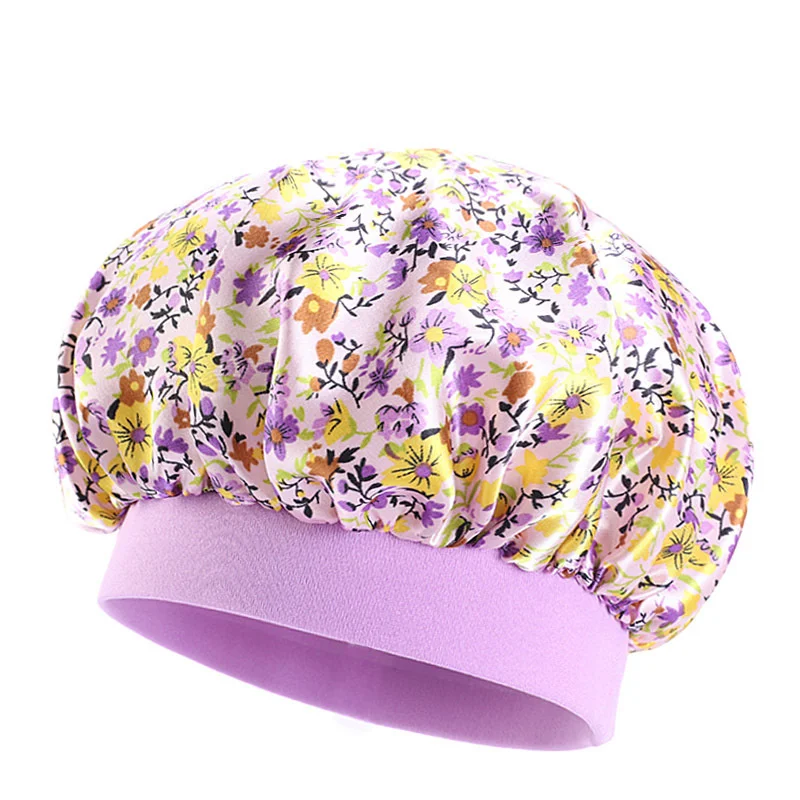 Gorro de dormir de ala ancha para niña, gorro de pelo liso satinado y sedoso para dormir de noche, cuidado del bebé, gorro de noche, herramienta