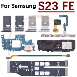 Charging Port Board For Samsung S23 FE S23FE Loudspeaker Ringer Buzzer Fingerprint Sensor On/Off Volume Motherboard Flex Cable