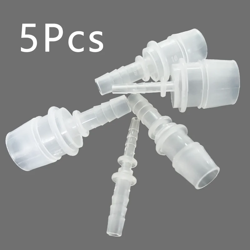 5pcs Plastic Flexible Hose Connector Barb Reducer Fitting Adapter Splicer Joint Water Pipe Repair Garden Aquarium Laboratory