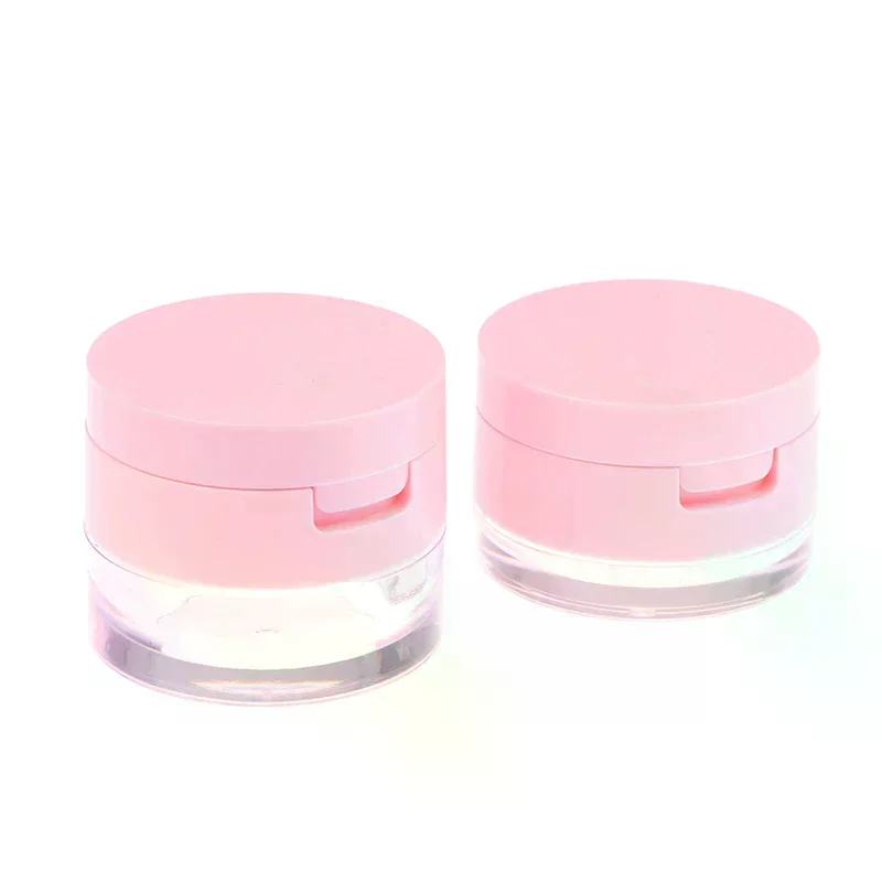 1PC Portable Plastic Powder Box Empty Loose Powder Container With Sieve Mirror Cosmetic Sifter Loose Jar Travel Makeup Container