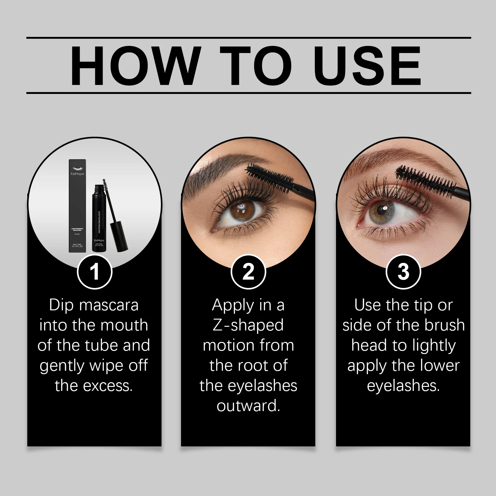 มาสคาร่าเพิ่มความยาว ปัดขนตาให้งอนเด้ง กันน้ำ สำหรับผิวแพ้ง่าย กันเหงื่อ แห้งเร็ว ติดทนนาน เป็นธรรมชาติ