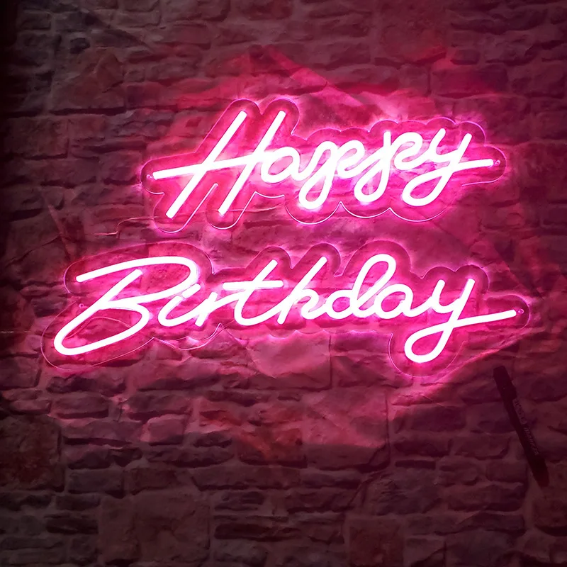 Custom Neon Sign Lights For Room Decor Party  Decoration Flex Led Happy Birthday Neon Sign Lights