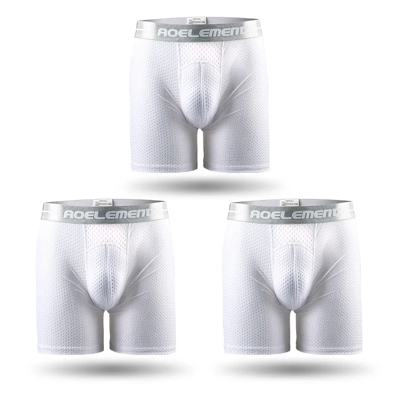 3-delige lange sportslips voor heren Running anti-slijtage been grote maat ijszijde boxers