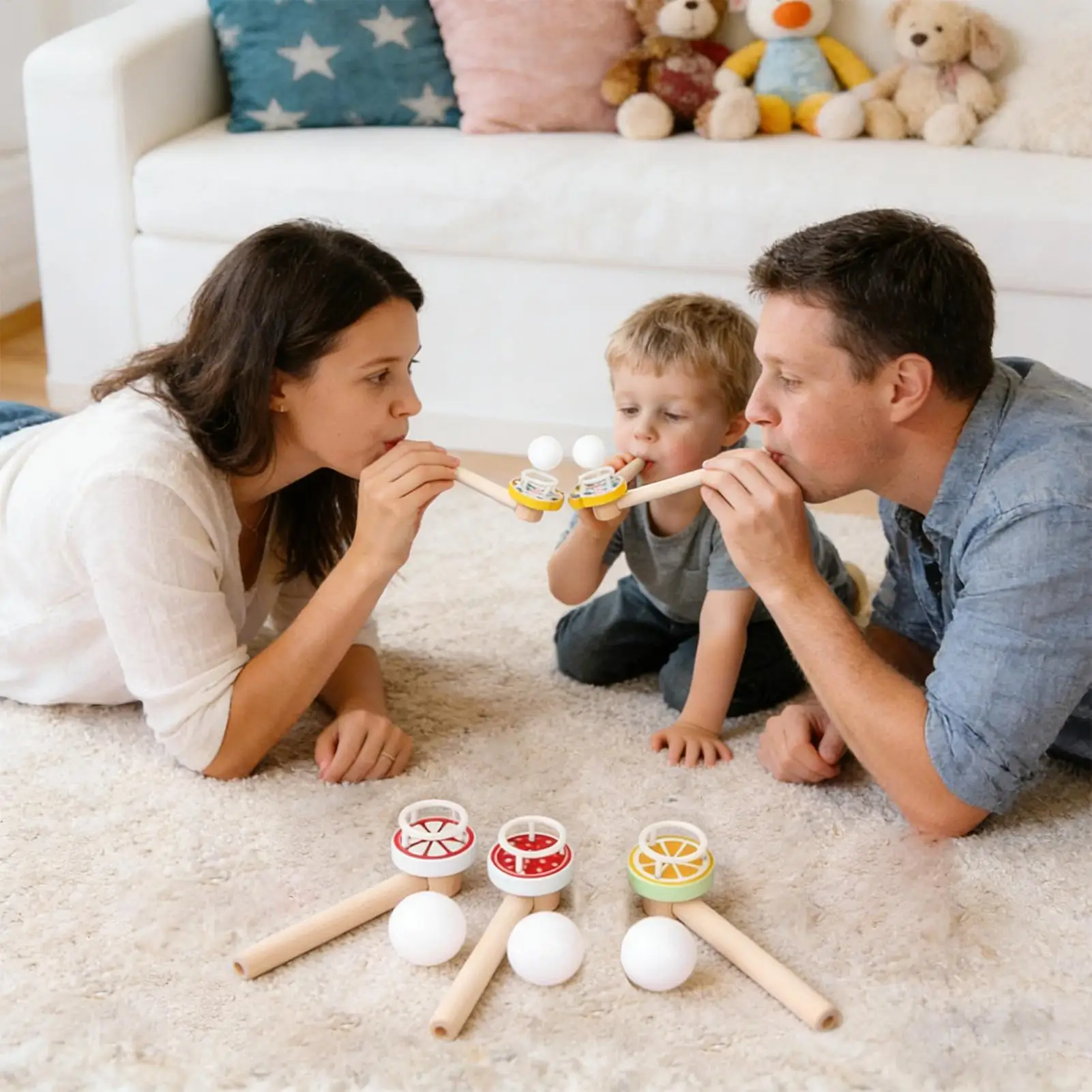 Gioco giocattolo con palla che soffia 8 pezzi Giocattoli per bomboniere Gioco con tubo che soffia palla per notti di famiglia per interni ed esterni a casa, scuola materna