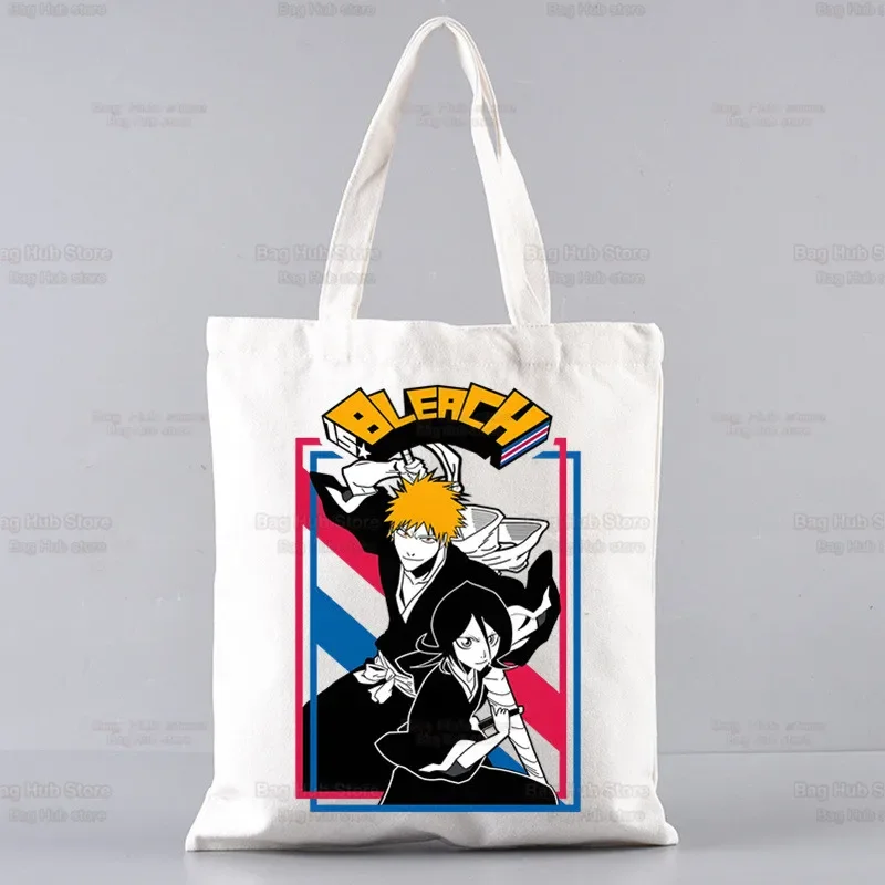 Bleach Anime Shopper Bags Shopping Bag Tote Bag Kurosaki Ichigo Japanese Shoulder Bag Canvas Bags Large Capacity College Handbag